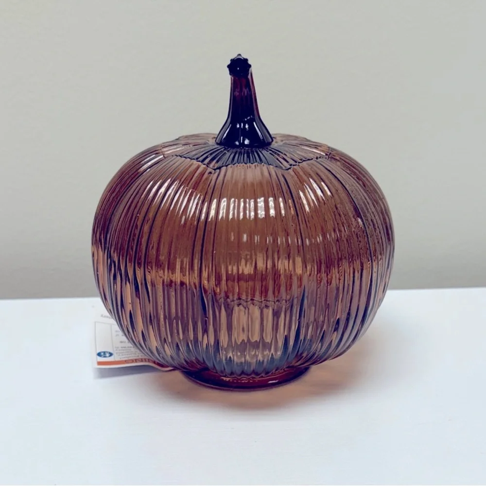 New Target Bullseye Playground Fall Brown Light Up Glass Pumpkin